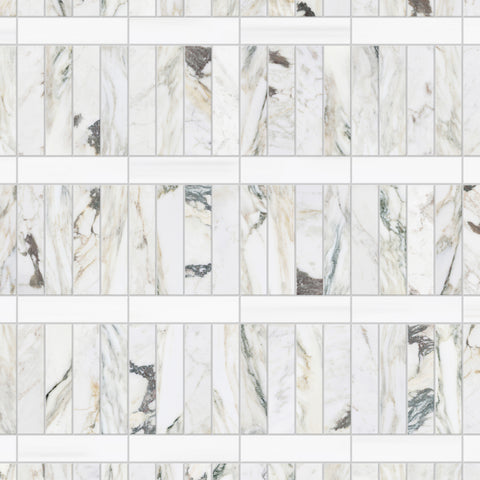 2.25" x 9" CALACATTA MONET BRUSHED & PILLOWED EDGE