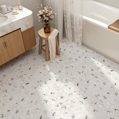 2.5" HEXAGON CALACATTA MONET HONED