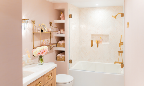 PRINCESS BATHROOM DESIGNED AROUND THE PINK STONE
