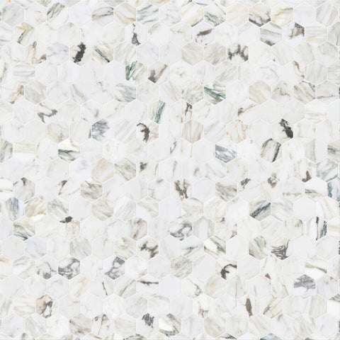 2.5" HEXAGON CALACATTA MONET HONED