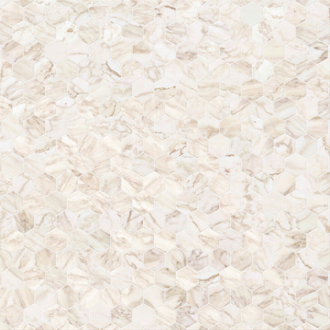2.5" HEXAGON CALACATTA VAGLI HONED