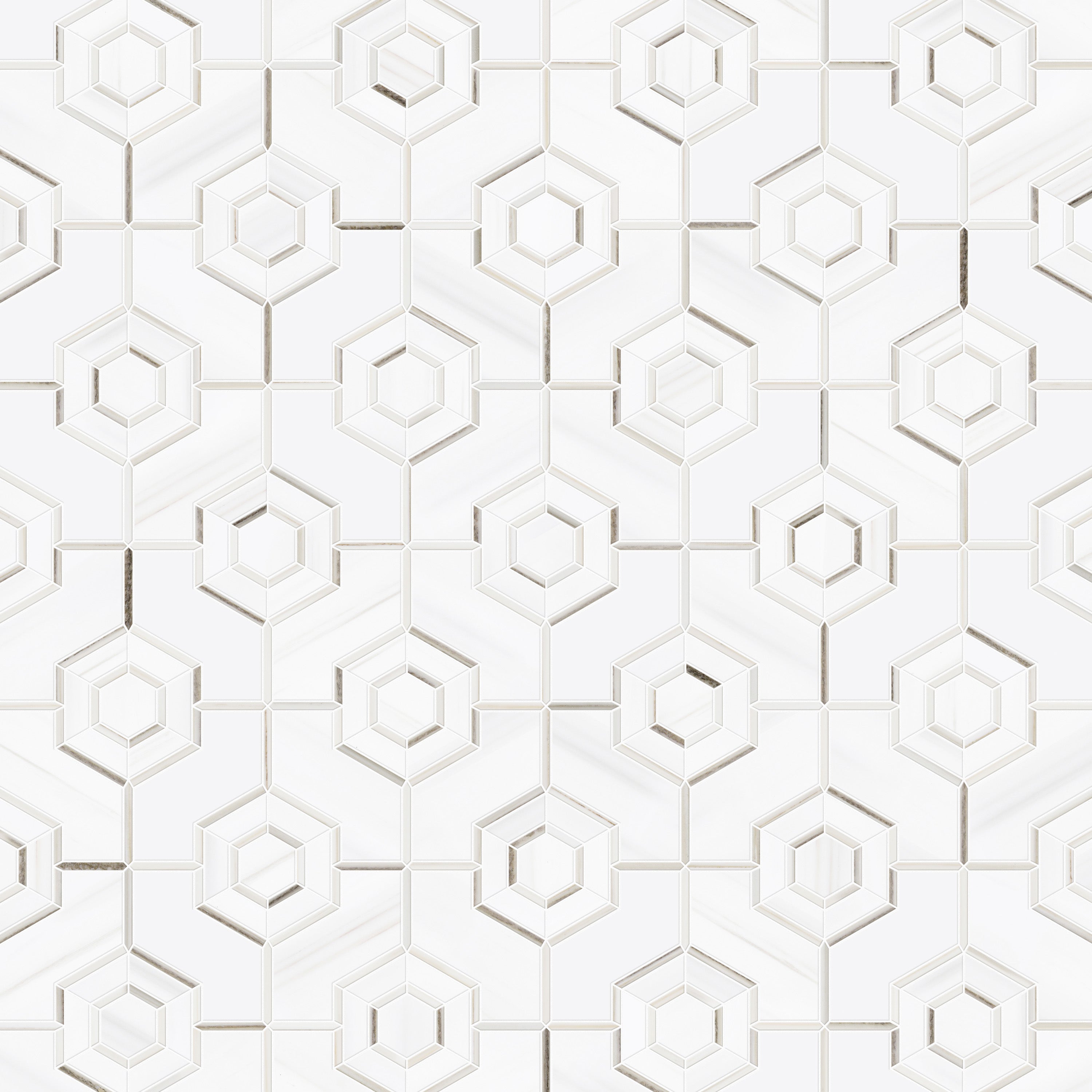 OCTAVIA - WATERJET MOSAIC | BIANCO DOLOMITE | ZEBRINO | DULCET TILE