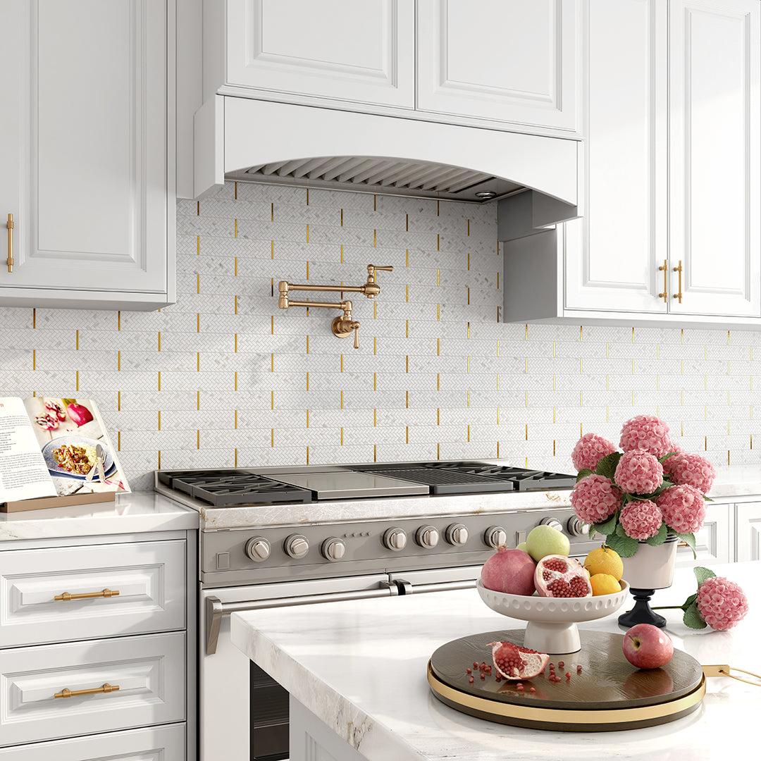 PARAGON WHITE - BOUTIQUE MOSAIC | CALACATTA GOLD | LUXURY GOLD | DULCET ...