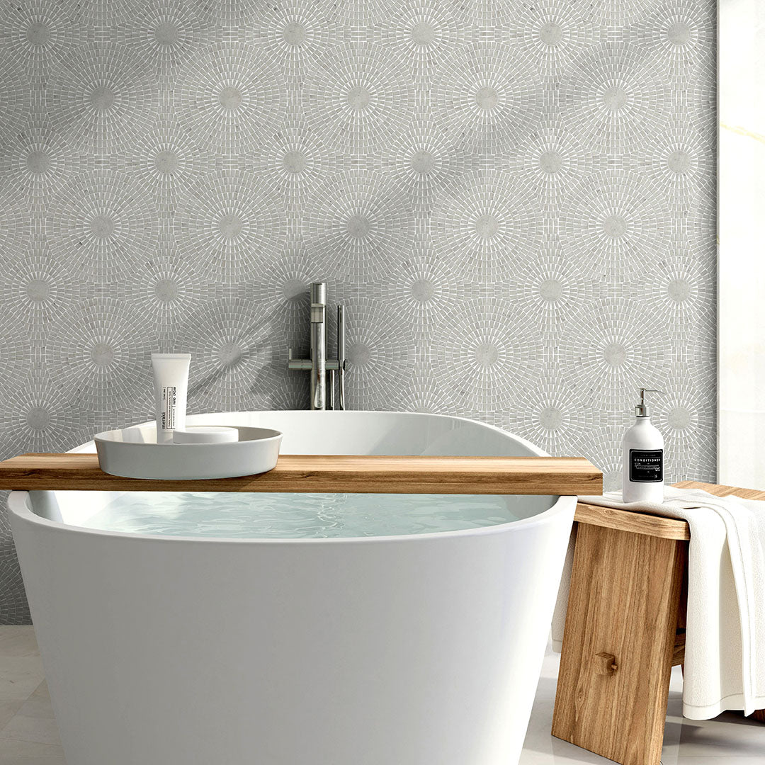 RIPPLE GREY - BOUTIQUE MOSAIC | THELA GREY | DULCET TILE – DULCET TILE INC