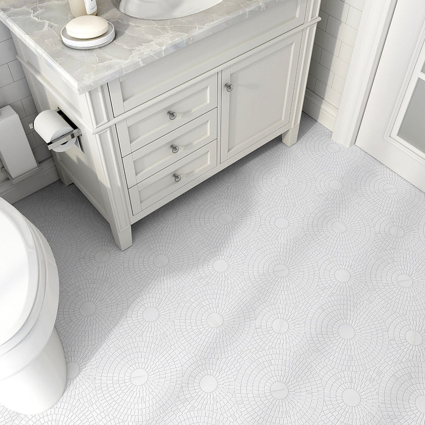RIPPLE WHITE - BOUTIQUE MOSAIC | BIANCO DOLOMITE | DULCET TILE – DULCET ...